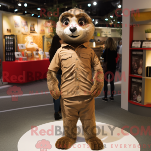 Brun Meerkat maskot kostume...