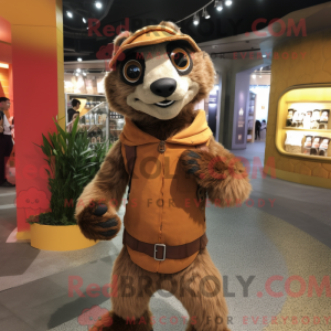 Brun Meerkat maskot kostume...