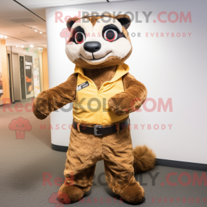 Brun Meerkat maskot kostume...