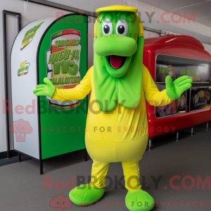 Lime Green Hot Dogs maskot...