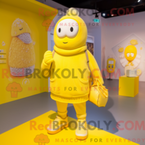 Fantasia de mascote de gelo amarelo com moletom e sacolas - Mascotes de gelo - REBROKO_338480 - RedBrokoly.com