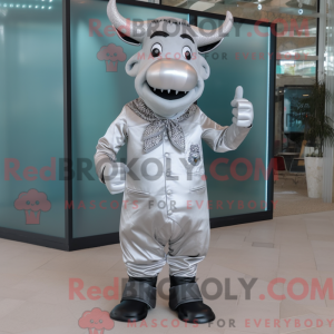 Silver Bull mascot costume...