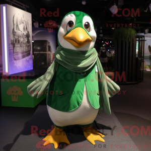 Grøn Penguin maskot kostume...