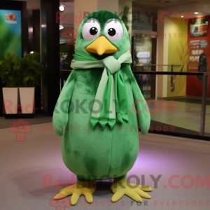 Grön Penguin maskot kostyme...