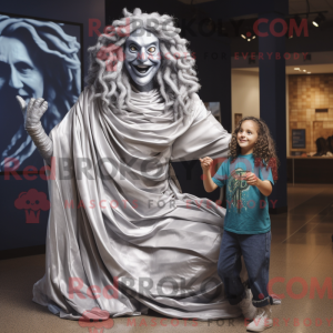 Sølv Medusa maskot kostume...