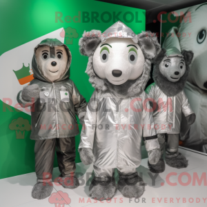 Sølv irsk flagg maskot...