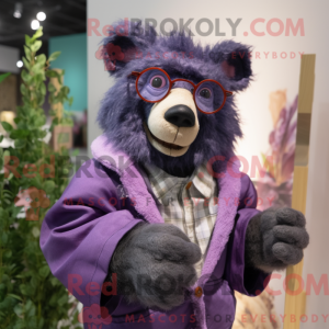 Lavendel brillebjørn maskot...