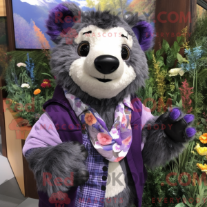 Lavendel brillebjørn maskot...