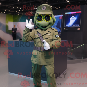 Olive Army Soldier mascot...