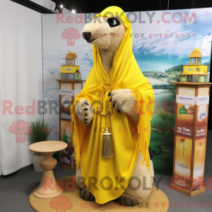 Gul Camel maskot kostume...
