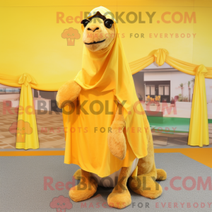 Mascotte de chameau jaune...