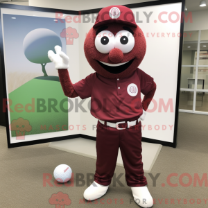 Maroon golfbold maskot...