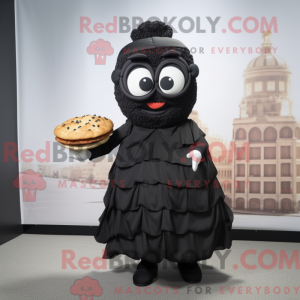 Sort Falafel maskot kostume...