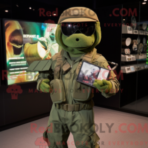 Máscara de máscara Olive Commando com capuz e macacão - Mascotes de comando - REBROKO_338682 - RedBrokoly.com