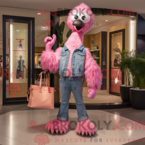 Rosa Emu-maskotdraktfigur...