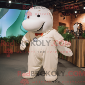 Tan Beluga Whale maskot...