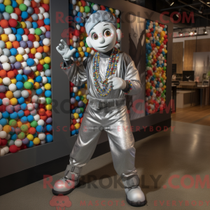 Sølv Juggle maskot kostyme...