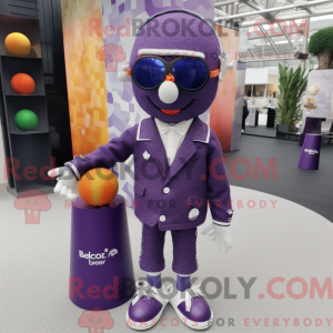 Purple Petanque Ball mascot...
