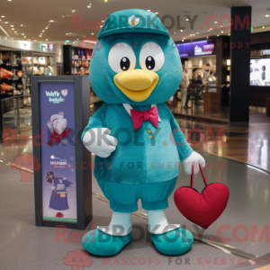 Postava maskota Teal Heart...
