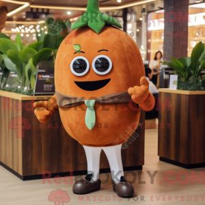 Brun melon maskot drakt...