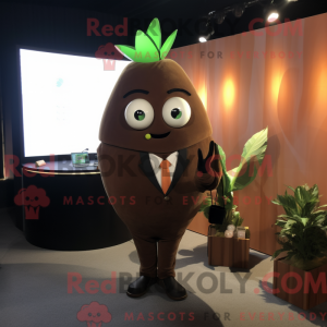 Brun melon maskot drakt...