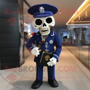 Navy Skull maskot kostume...