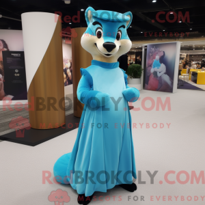 Sky Blue Marten maskot...
