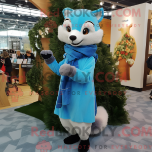 Sky Blue Marten maskot...