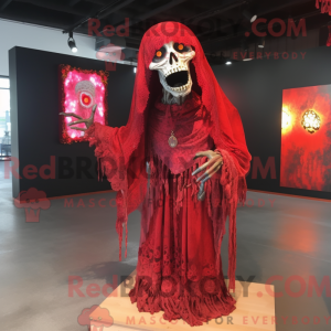 Rode Undead mascottekostuum...