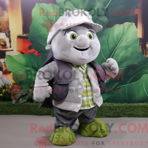 Gray Cabbage Leaf maskot...