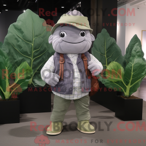 Gray Cabbage Leaf maskot...