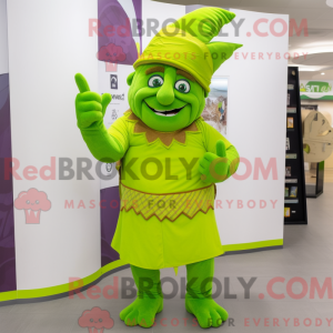 Lime Green Chief maskot...