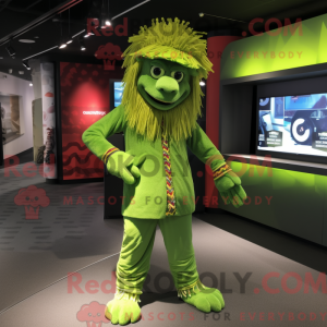 Lime Green Chief maskot...