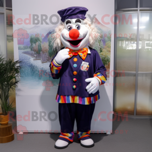 Navy Clown mascot costume character dressed with a Dress Shirt and Scarf clips