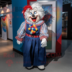 Navy Clown mascot costume character dressed with a Dress Shirt and Scarf clips