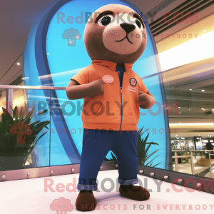 Peach Sea Lion maskotka w...