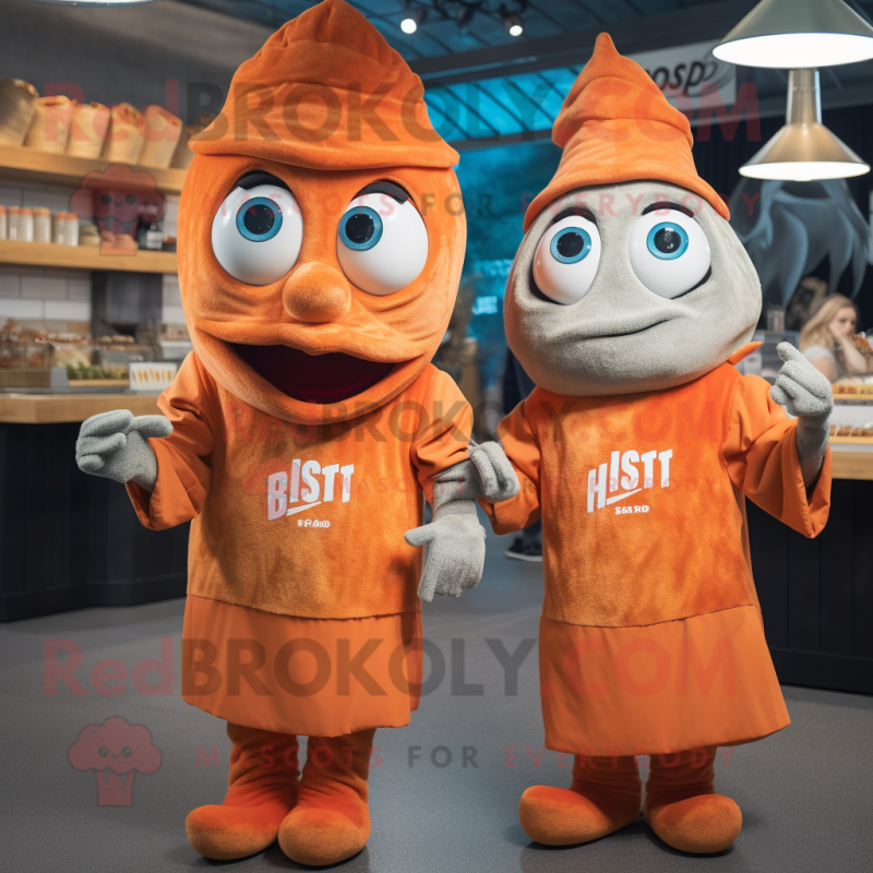 Rust Fish And Chips mascot costume character dressed with a Mini Dress and Beanies