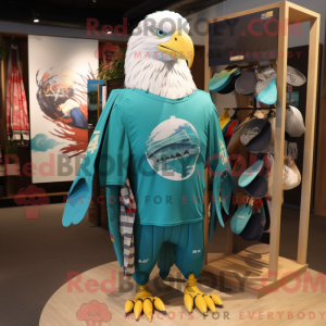 Turquoise Bald Eagle mascot...