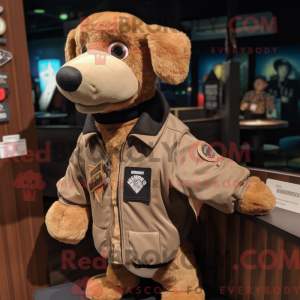 Brown Dog mascot costume...