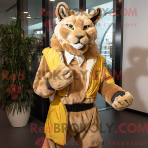 Gouden Lynx mascottekostuum...