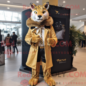 Gold Lynx mascot costume...