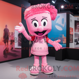 Rosa men maskotdraktfigure...