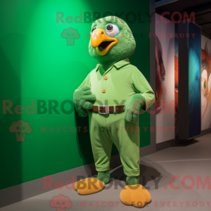 Green Falcon mascot costume...