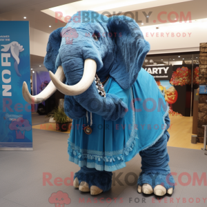 Blå Mammoth maskot kostume...