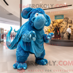Blå Mammoth maskot kostume...
