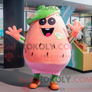 Pink melon maskot kostume...