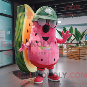 Pink melon maskot kostume...