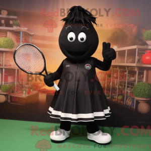 Black Tennis Racket mascot...