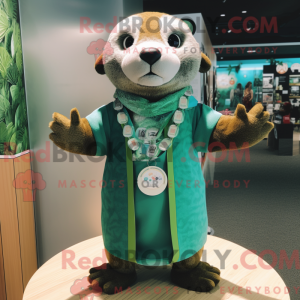 Zielony oter maskot drakt...