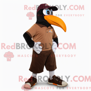 Brun Toucan maskot kostume...